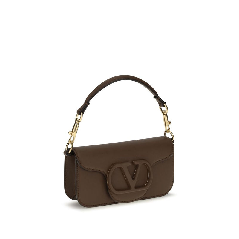 Valentino Garavani Mini Locò Brown Calf Leather Shoulder Bag
