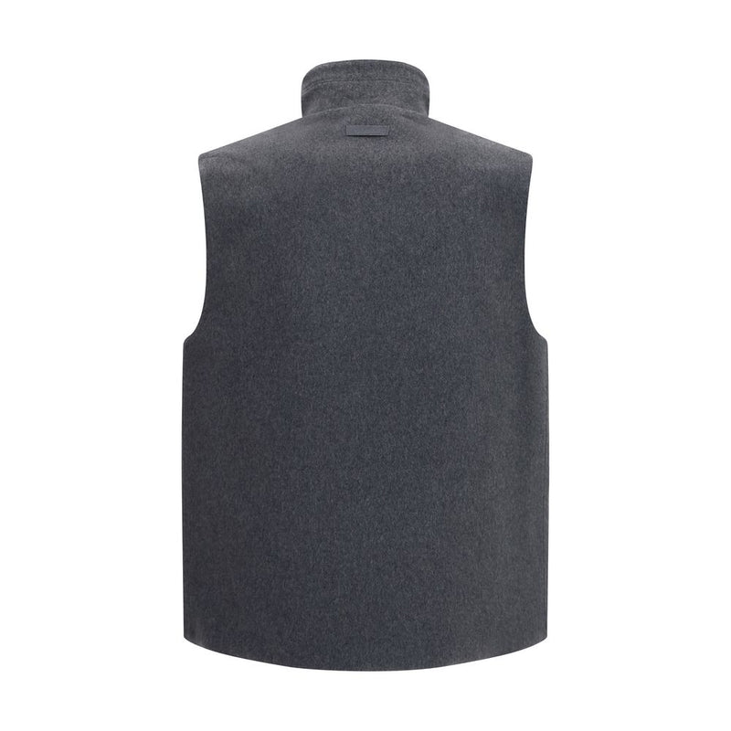 Lardini Gray Wool Oves Aries Sleeveless Jacket