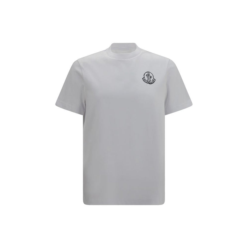 Moncler White Cotton T-Shirt - Iconic Logo Patch Design