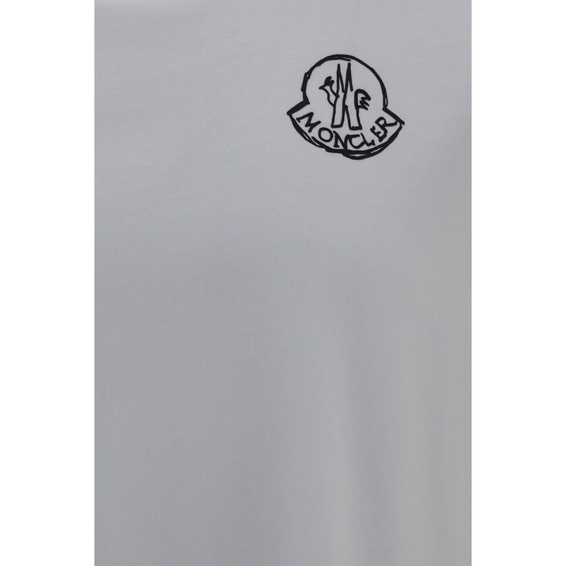 Moncler White Cotton T-Shirt - Iconic Logo Patch Design