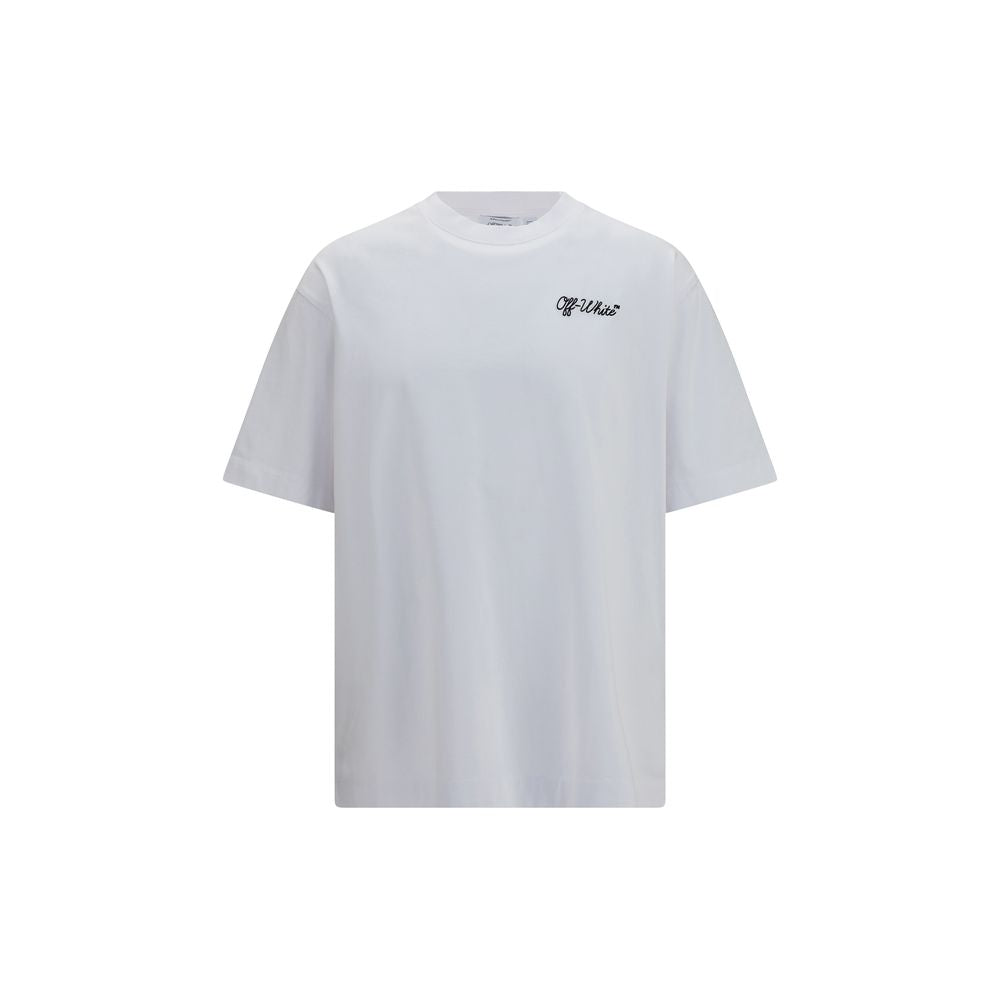 Off-White White Cotton T-Shirt - Script Logo Skate