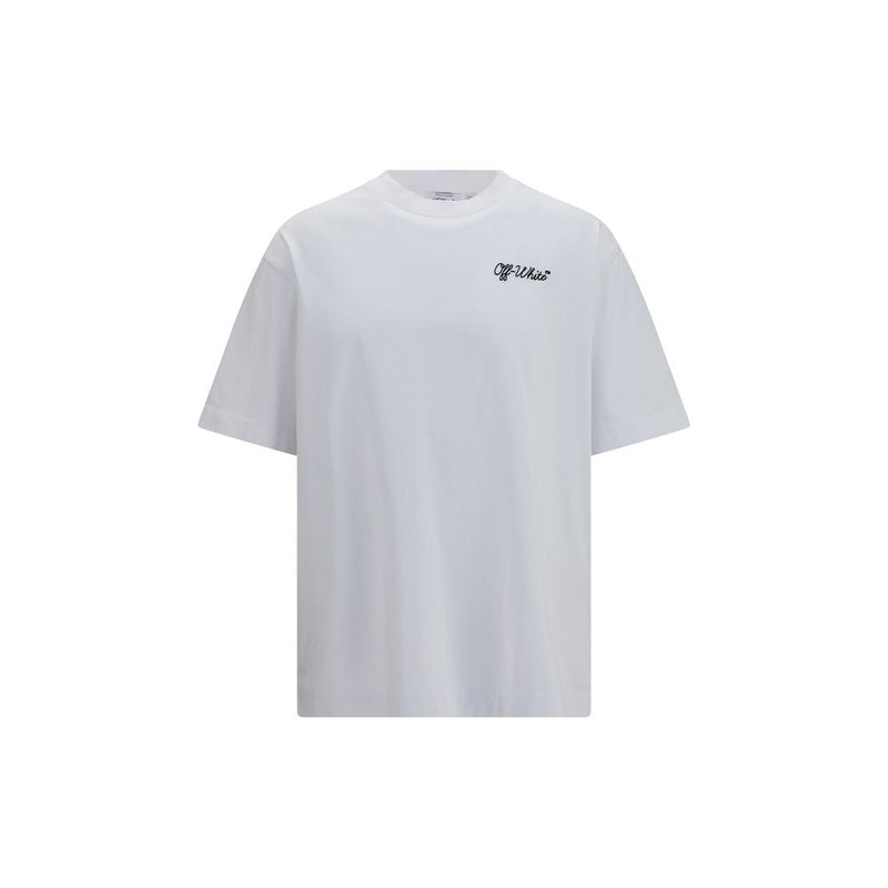 Off-White White Cotton T-Shirt - Script Logo Skate