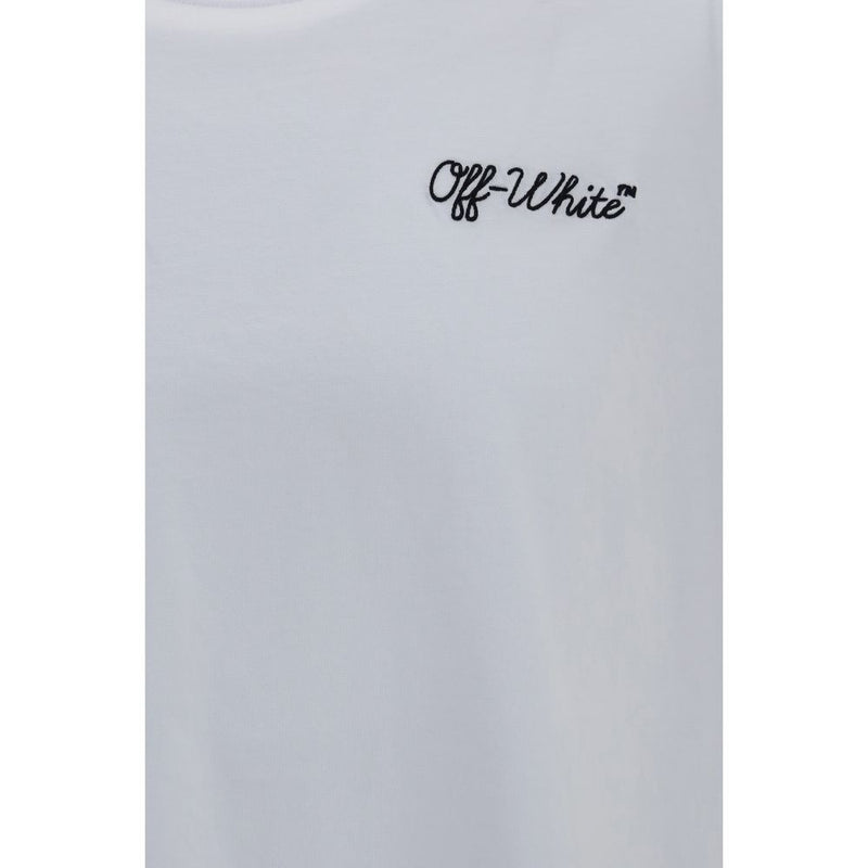 Off-White White Cotton T-Shirt - Script Logo Skate