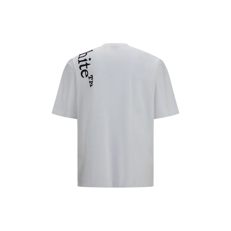 Off-White Vertical Bookish White Cotton T-Shirt