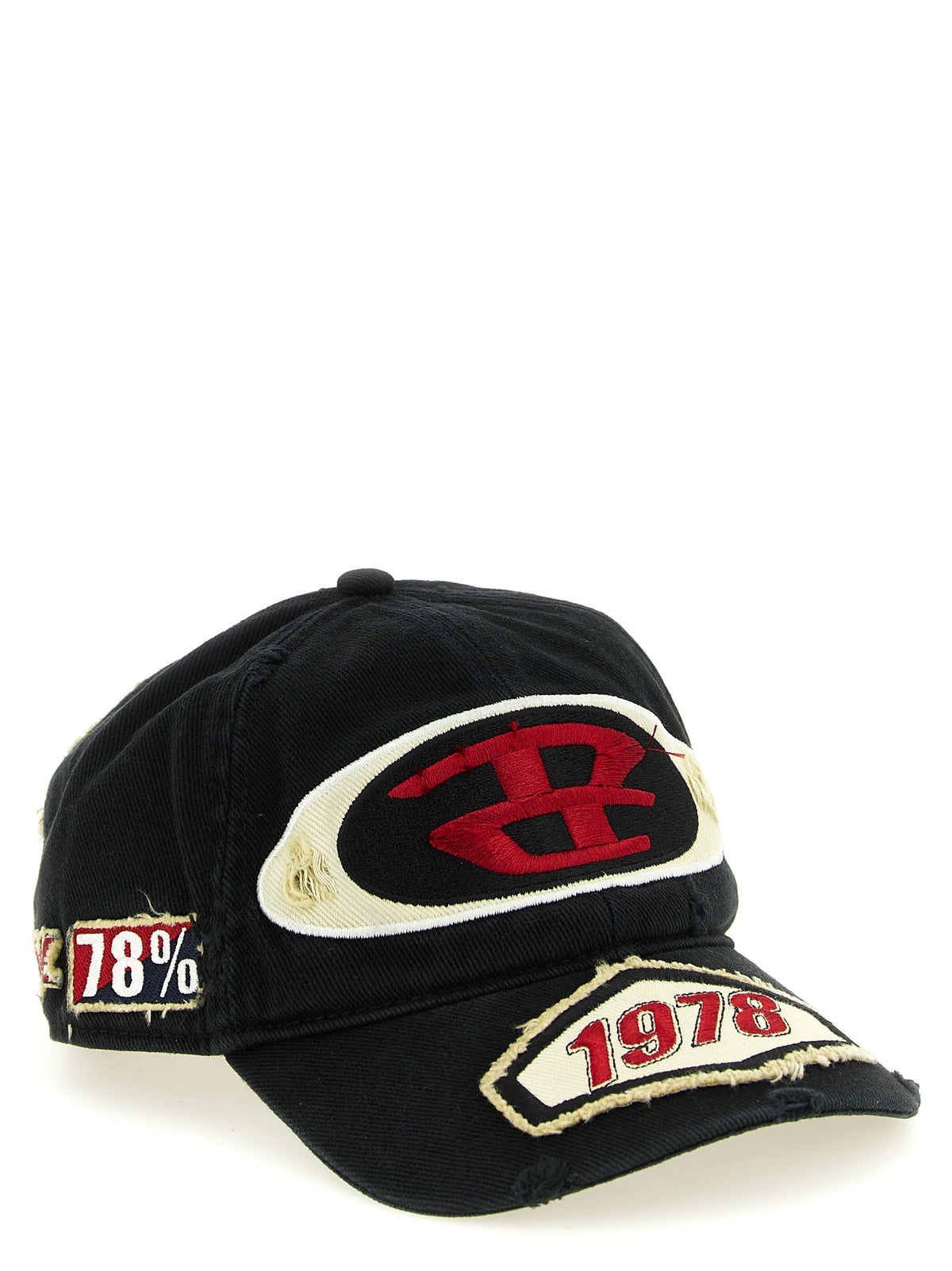 Diesel C-Braff Black Cotton Baseball Cap