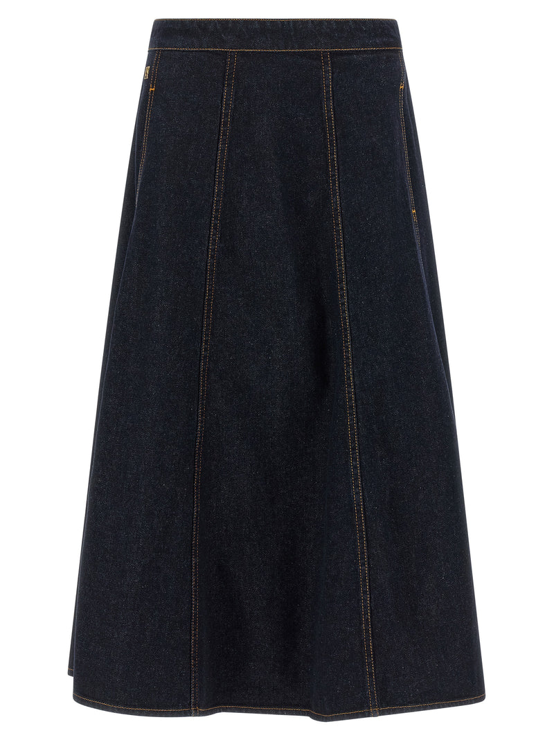 Alberta Ferretti Blue Cotton Mini Skirt