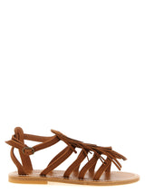 K.JACQUES SAINT TROPEZ Fregate Brown Goatskin Flat Sandals