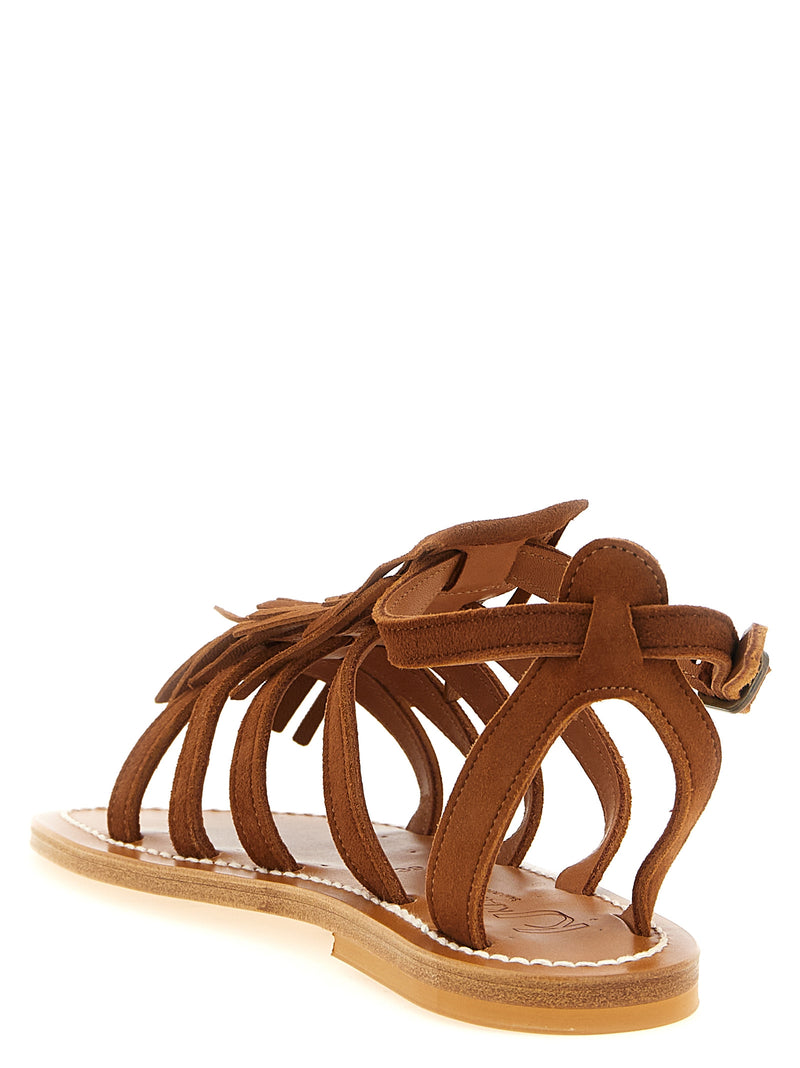 K.JACQUES SAINT TROPEZ Fregate Brown Goatskin Flat Sandals