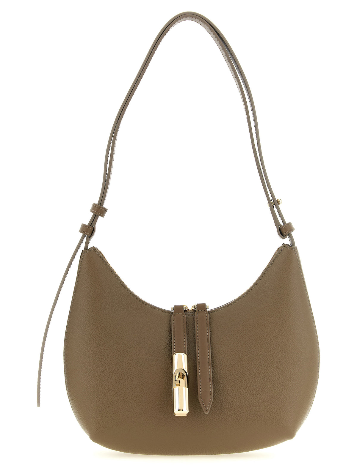 Furla Goccia S Beige Calfskin Shoulder Bag