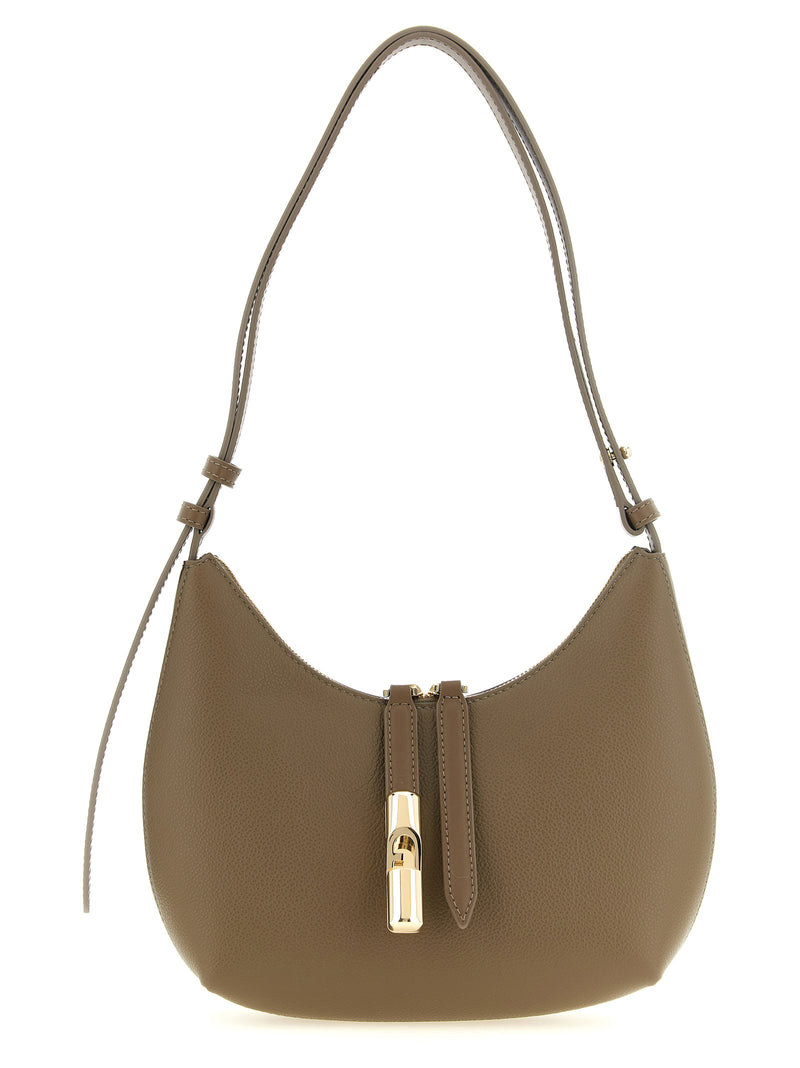 Furla Goccia S Beige Calfskin Shoulder Bag