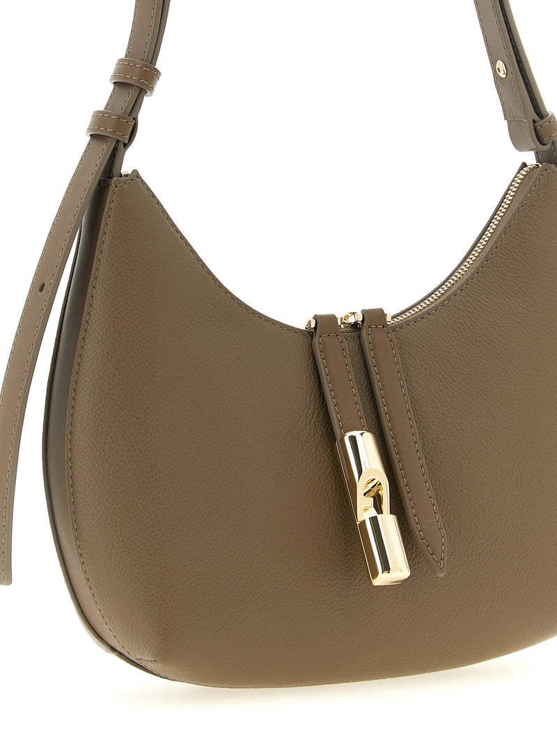 Furla Goccia S Beige Calfskin Shoulder Bag