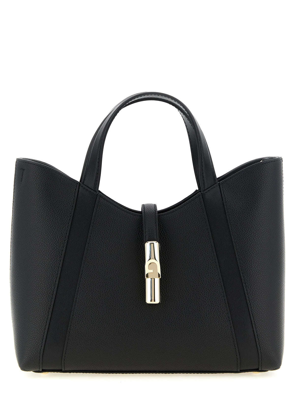 Furla Goccia S Black Calfskin Tote Bag