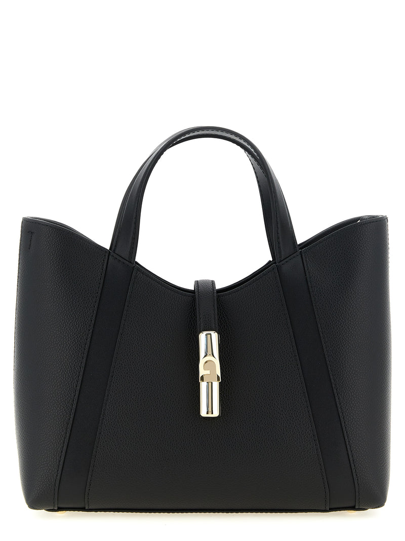 Furla Goccia S Black Calfskin Tote Bag