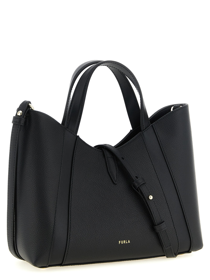 Furla Goccia S Black Calfskin Tote Bag