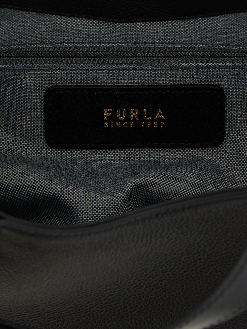 Furla Goccia S Black Calfskin Tote Bag
