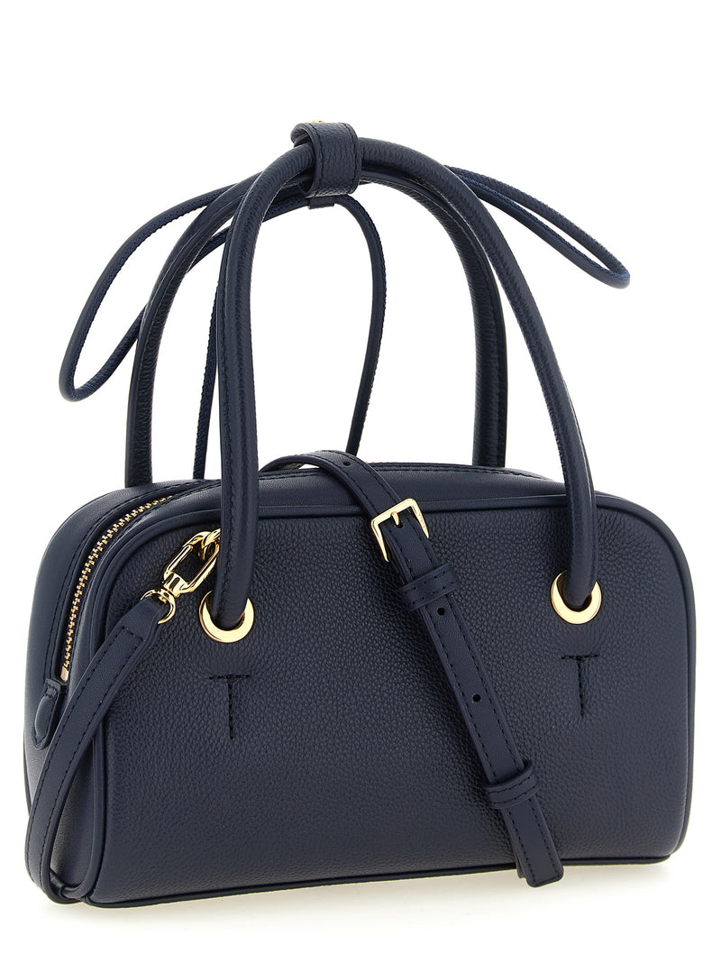 Furla Poppy S Blue Calfskin Handbag