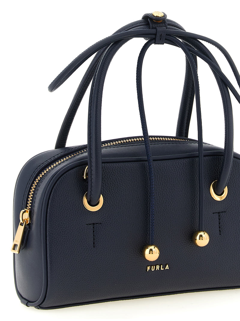 Furla Poppy S Blue Calfskin Handbag
