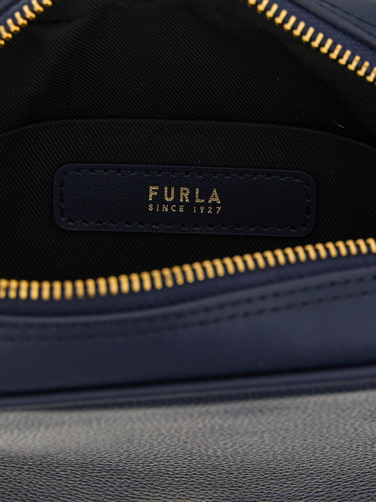 Furla Poppy S Blue Calfskin Handbag