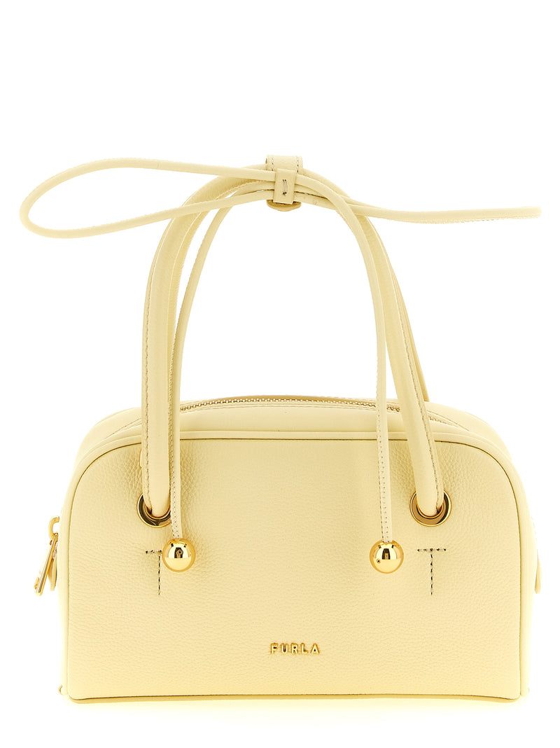 Furla Poppy Bicolor Calfskin Handbag in Pastel Yellow