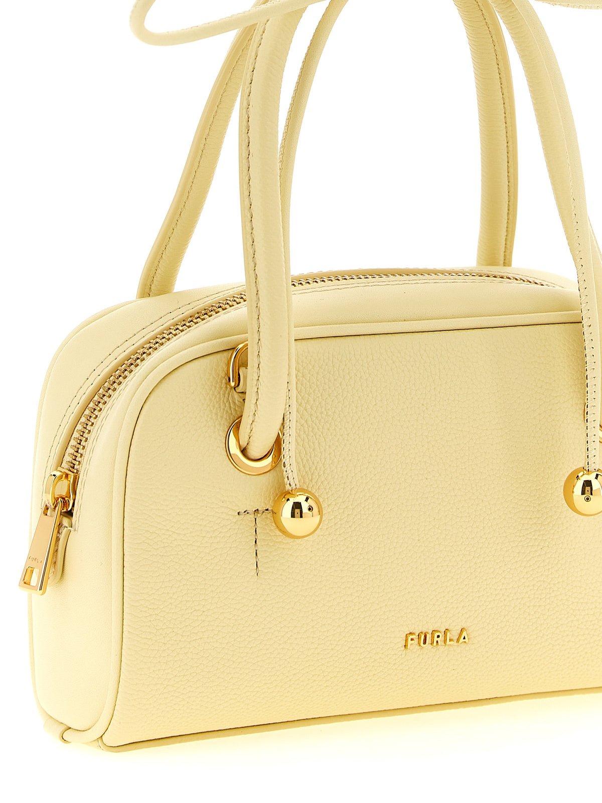 Furla Poppy Bicolor Calfskin Handbag in Pastel Yellow
