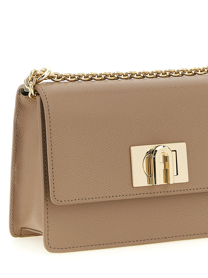 Furla 1927 Mini Beige Calfskin Crossbody Bag