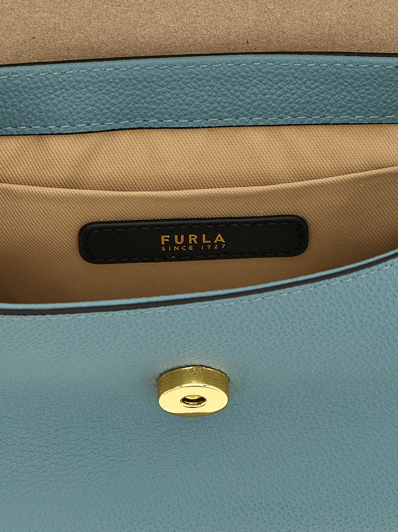 Furla Moonlight Light Blue Calfskin Handbag