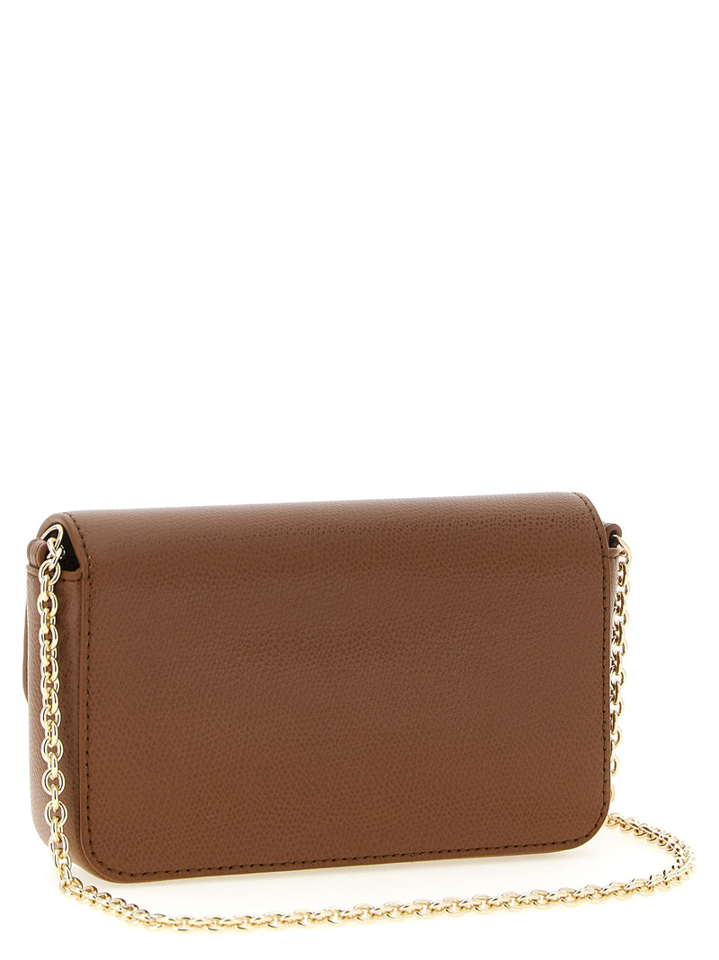 Furla 1927 Brown Calfskin Mini Crossbody Bag