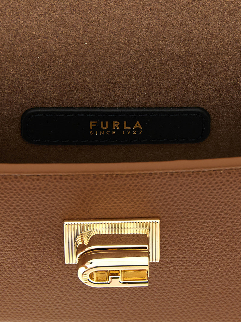 Furla 1927 Brown Calfskin Mini Crossbody Bag