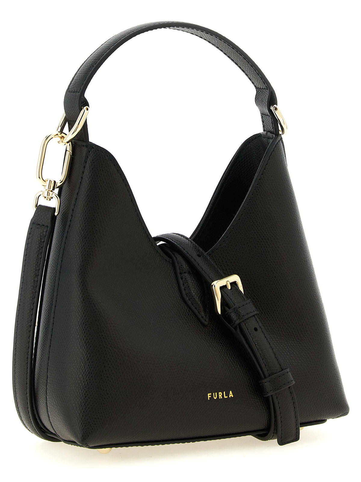 Furla Iride Mini Handbag in Black Calfskin