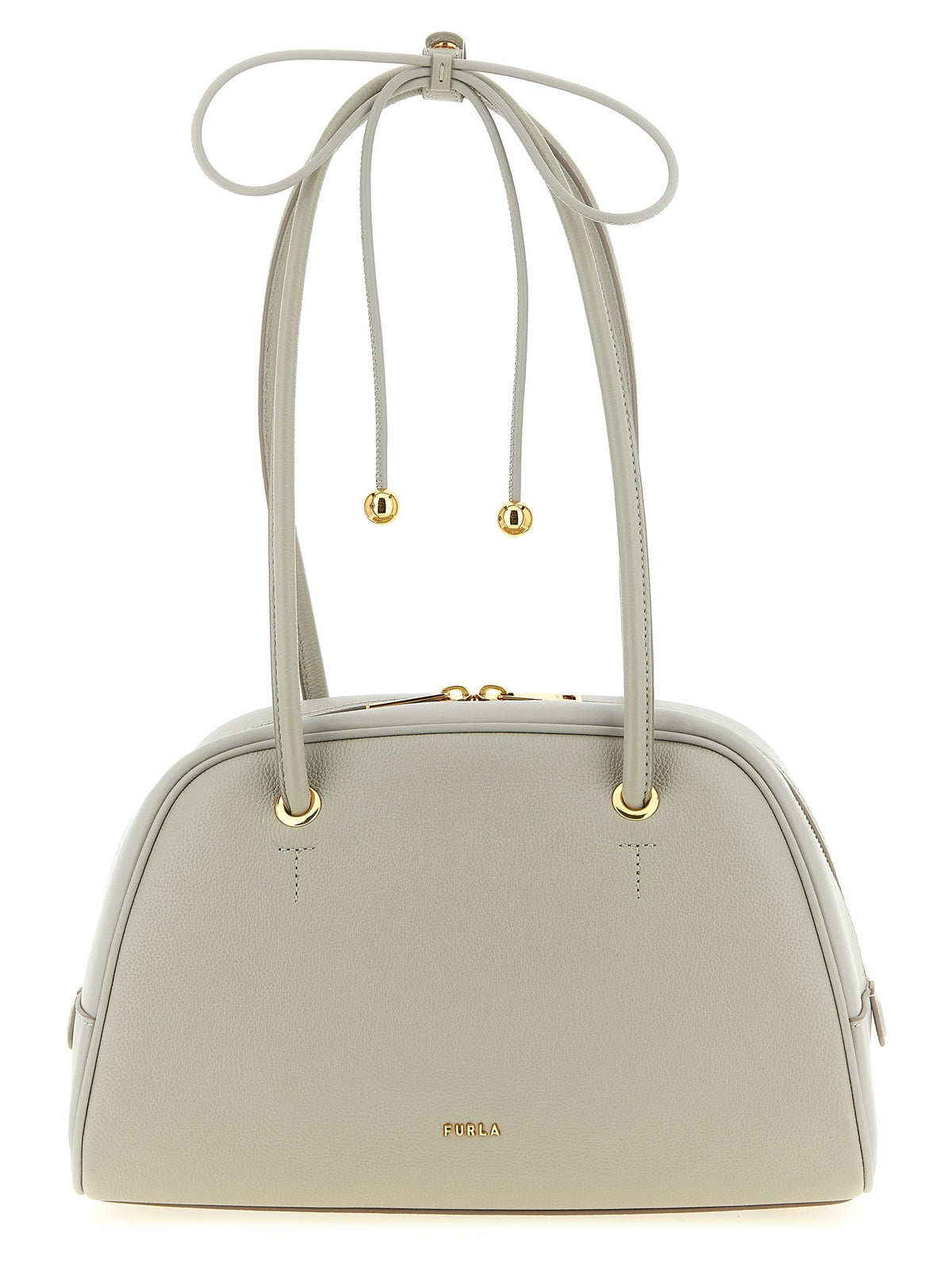 Furla Poppy M Gray Calfskin Handbag