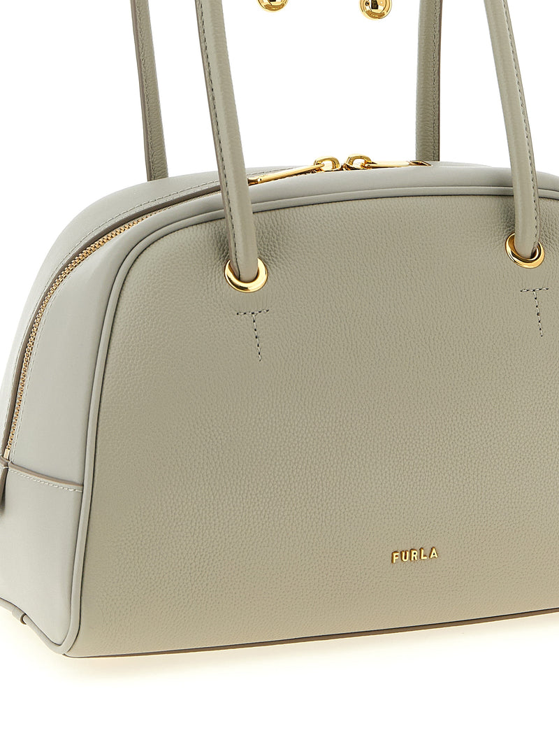 Furla Poppy M Gray Calfskin Handbag