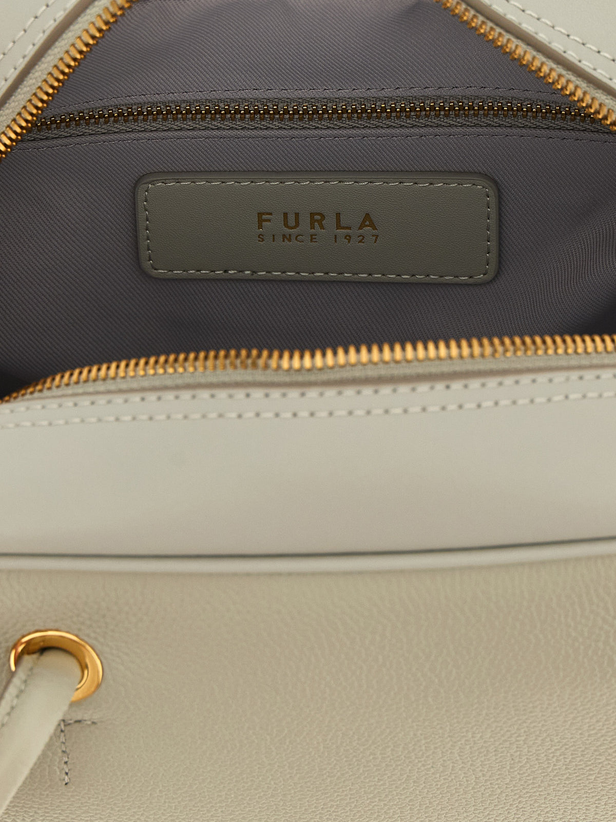 Furla Poppy M Gray Calfskin Handbag