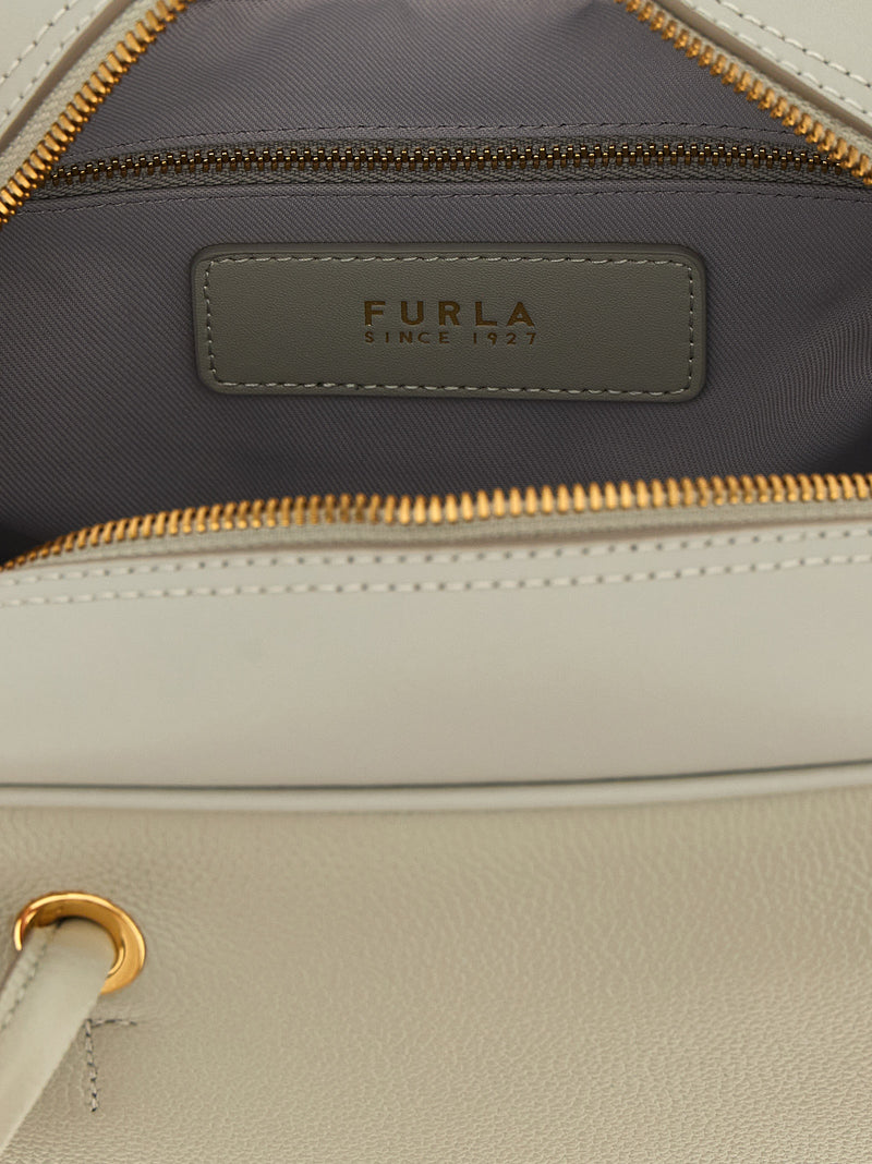Furla Poppy M Gray Calfskin Handbag