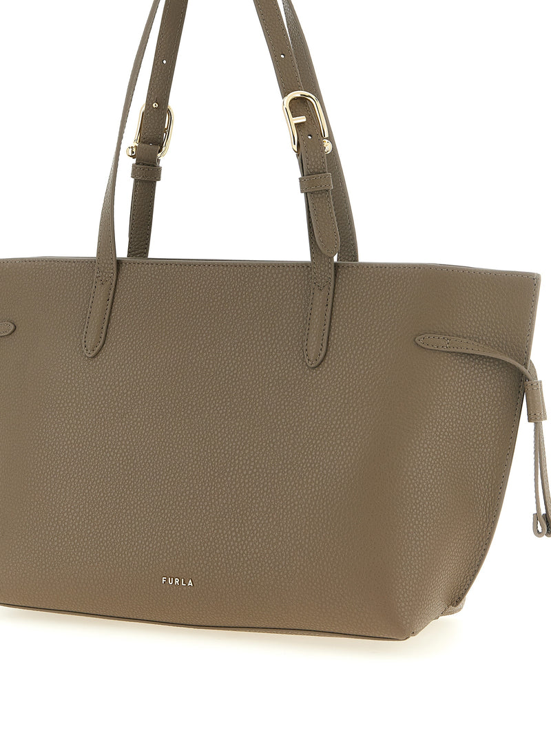 Furla Ava M Gray Calfskin Tote Bag