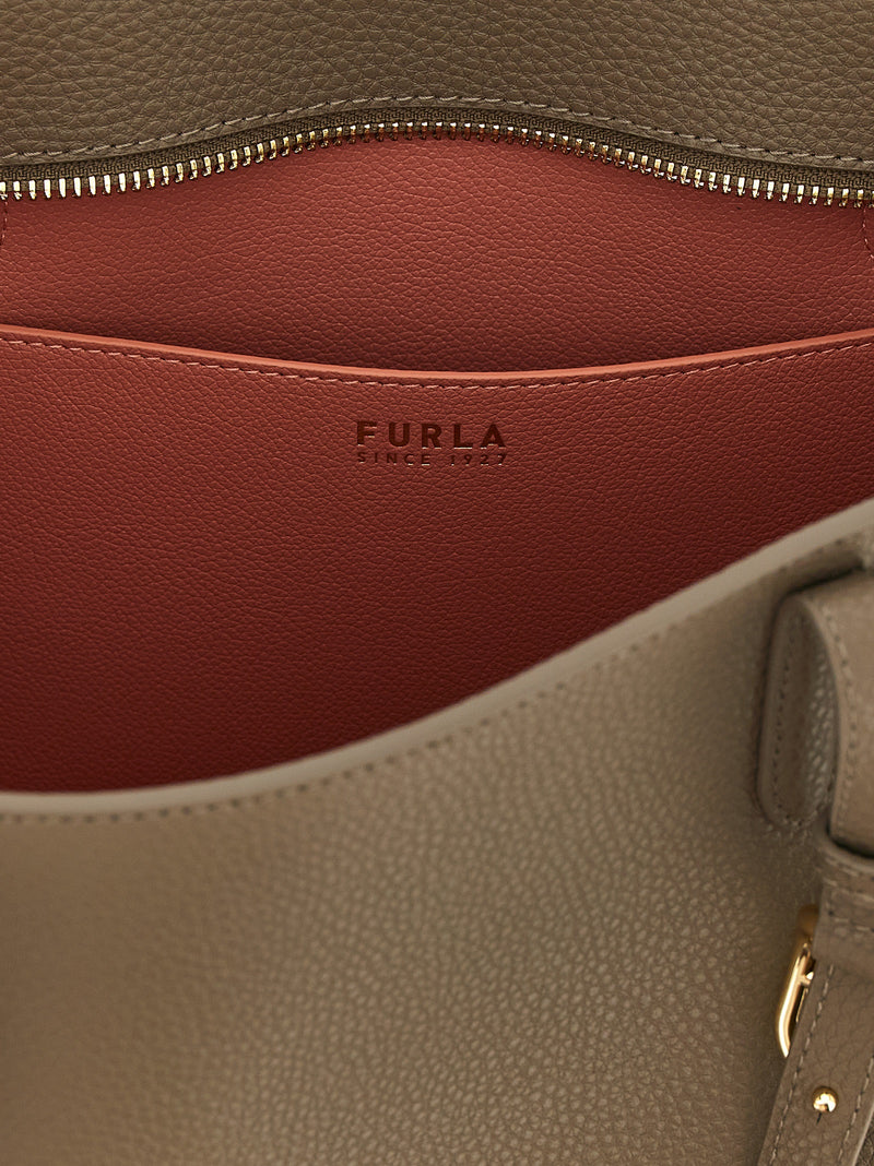Furla Ava M Gray Calfskin Tote Bag