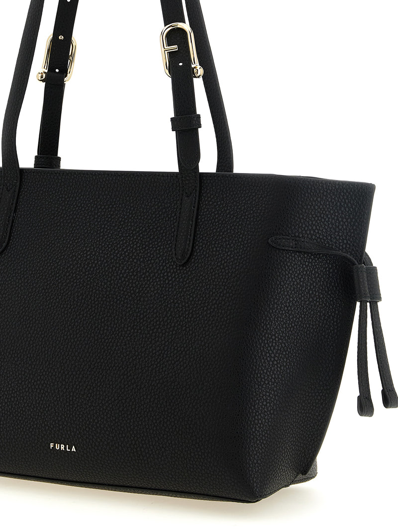 Furla Ava M Black Calfskin Tote Bag
