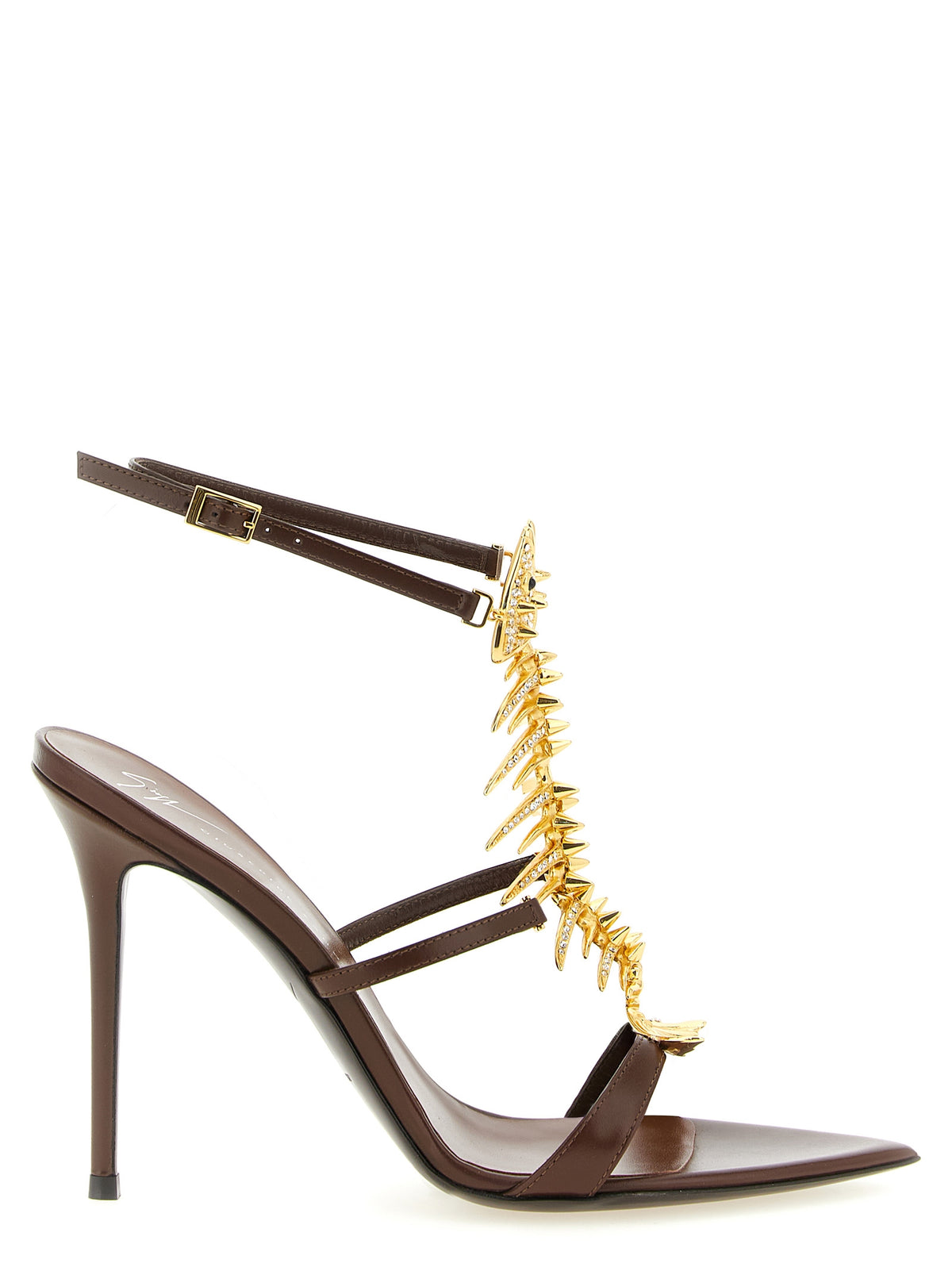 Giuseppe Zanotti Slim 2.0 Brown Lamb Leather Stiletto Heel Sandals