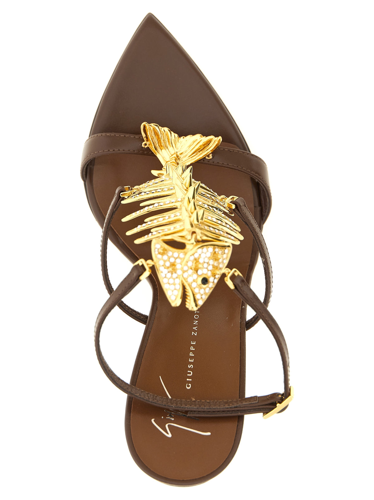Giuseppe Zanotti Slim 2.0 Brown Lamb Leather Stiletto Heel Sandals