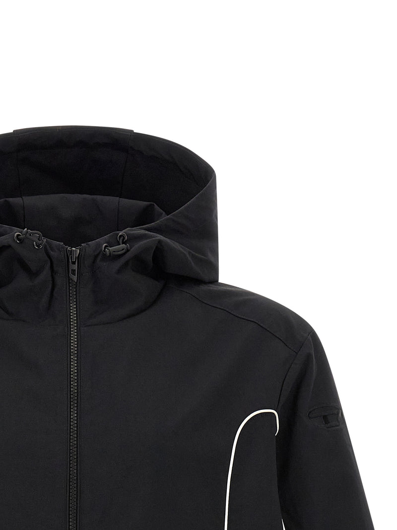 Diesel J-Hives-Wrd Black Polyamide Shell Jacket
