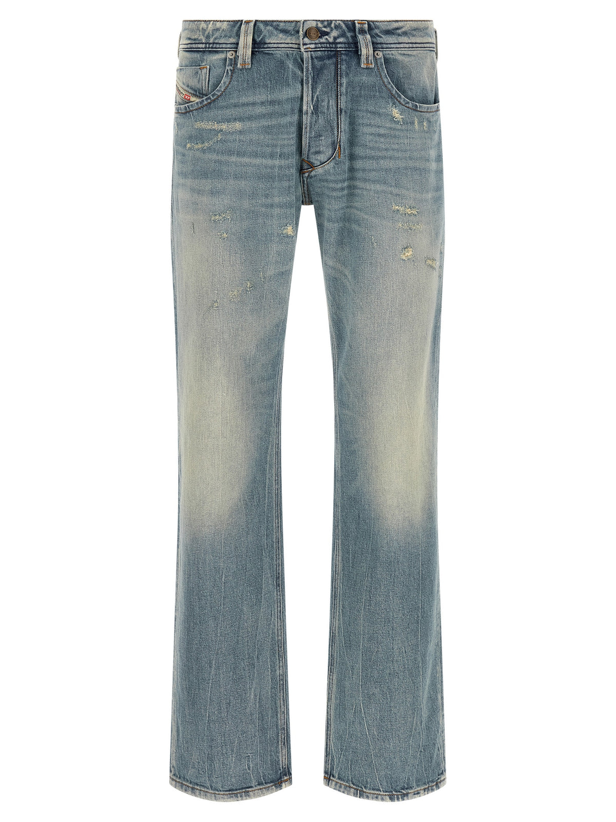 Diesel 1985 Larkee Blue Cotton Straight-Leg Jeans