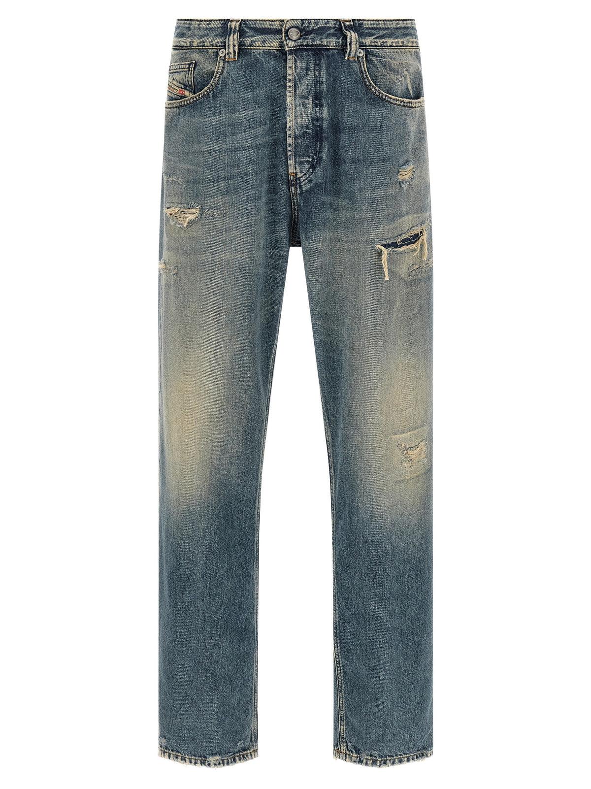 Diesel D-Macs Blue Cotton Tapered Jeans for Men