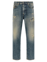 Diesel D-Macs Blue Cotton Tapered Jeans for Men