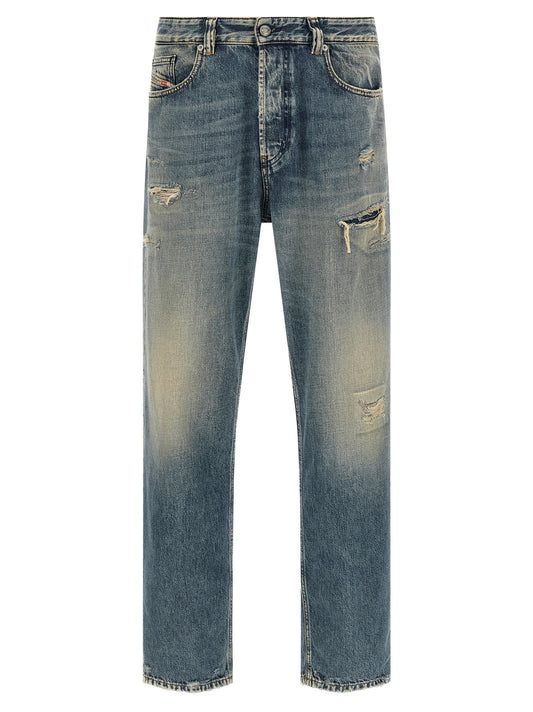 Diesel D-Macs Blue Cotton Tapered Jeans for Men