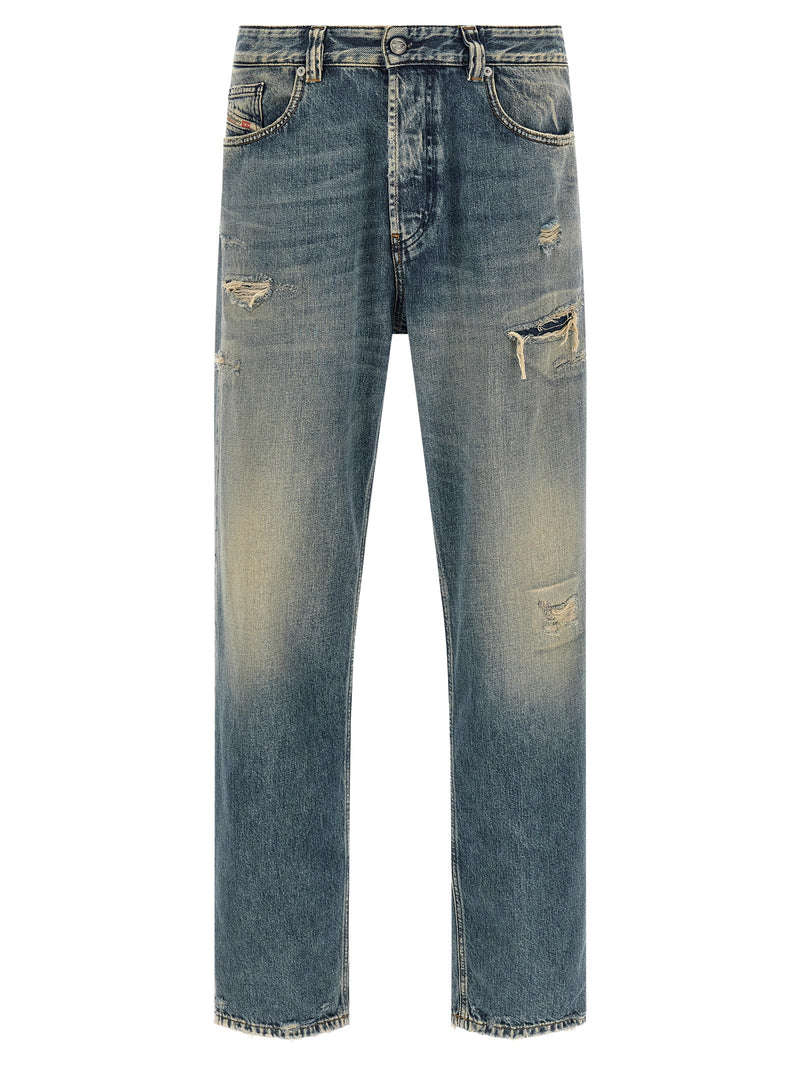 Diesel D-Macs Blue Cotton Tapered Jeans for Men