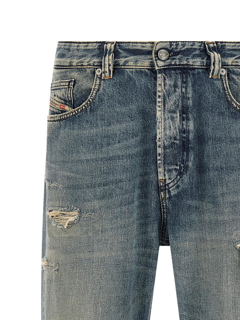 Diesel D-Macs Blue Cotton Tapered Jeans for Men