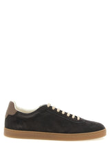 Brunello Cucinelli Gray Calfskin Low Top Sneakers for Men