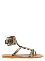 K.JACQUES SAINT TROPEZ Gray Goatskin Flat Sandals - Caravelle Model