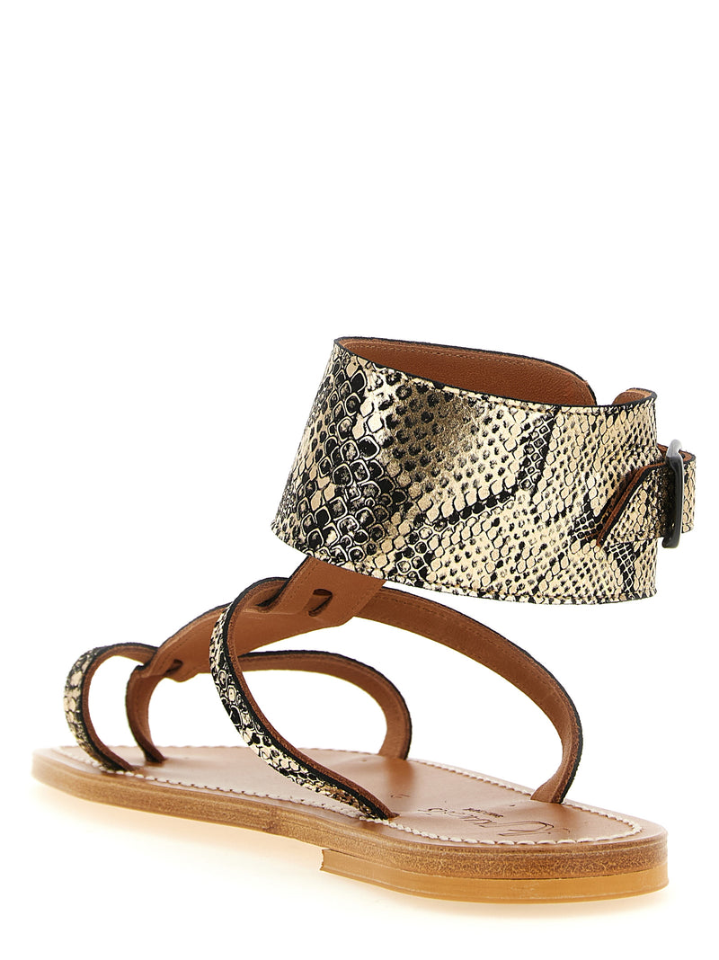 K.JACQUES SAINT TROPEZ Gray Goatskin Flat Sandals - Caravelle Model