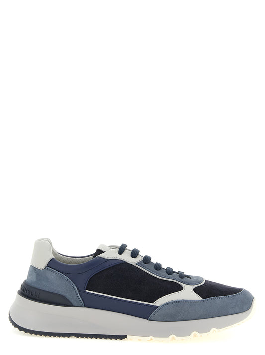 Brunello Cucinelli Blue Calfskin Athletic Sneakers for Men