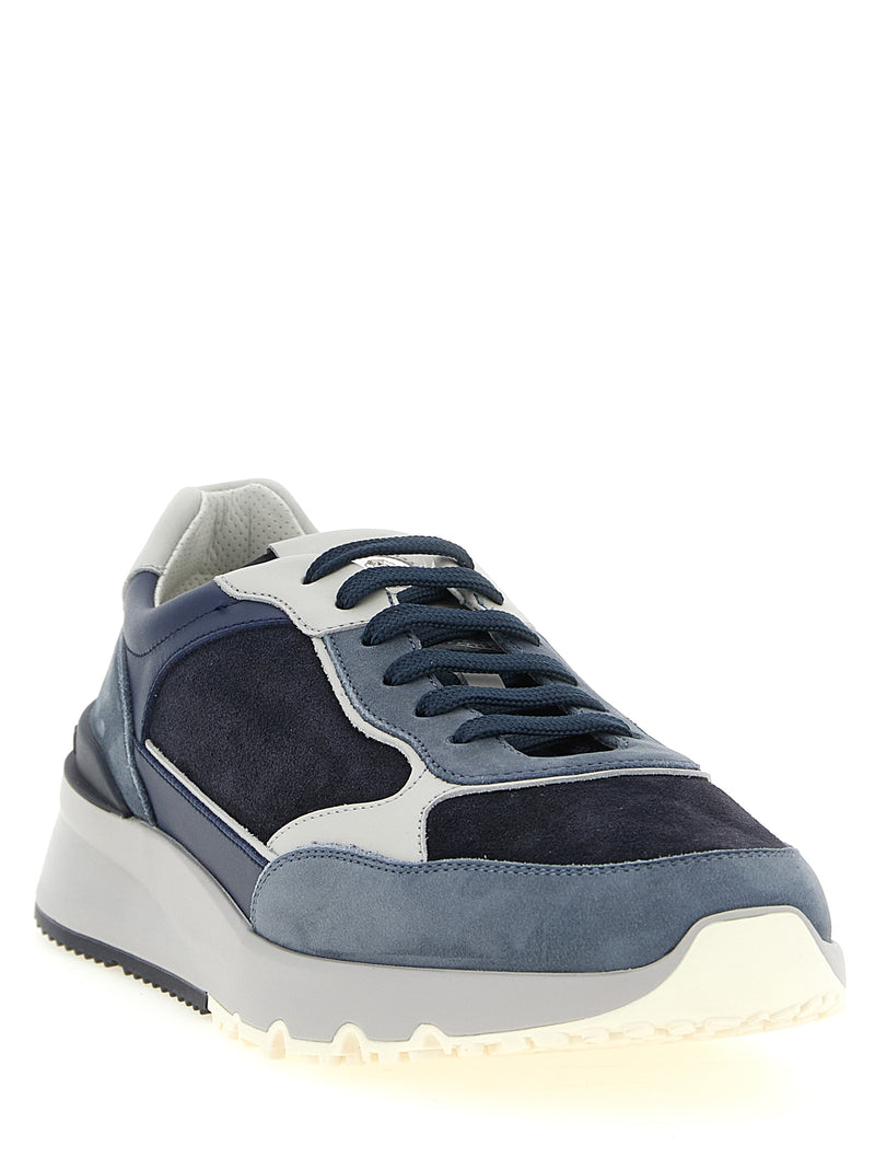 Brunello Cucinelli Blue Calfskin Athletic Sneakers
